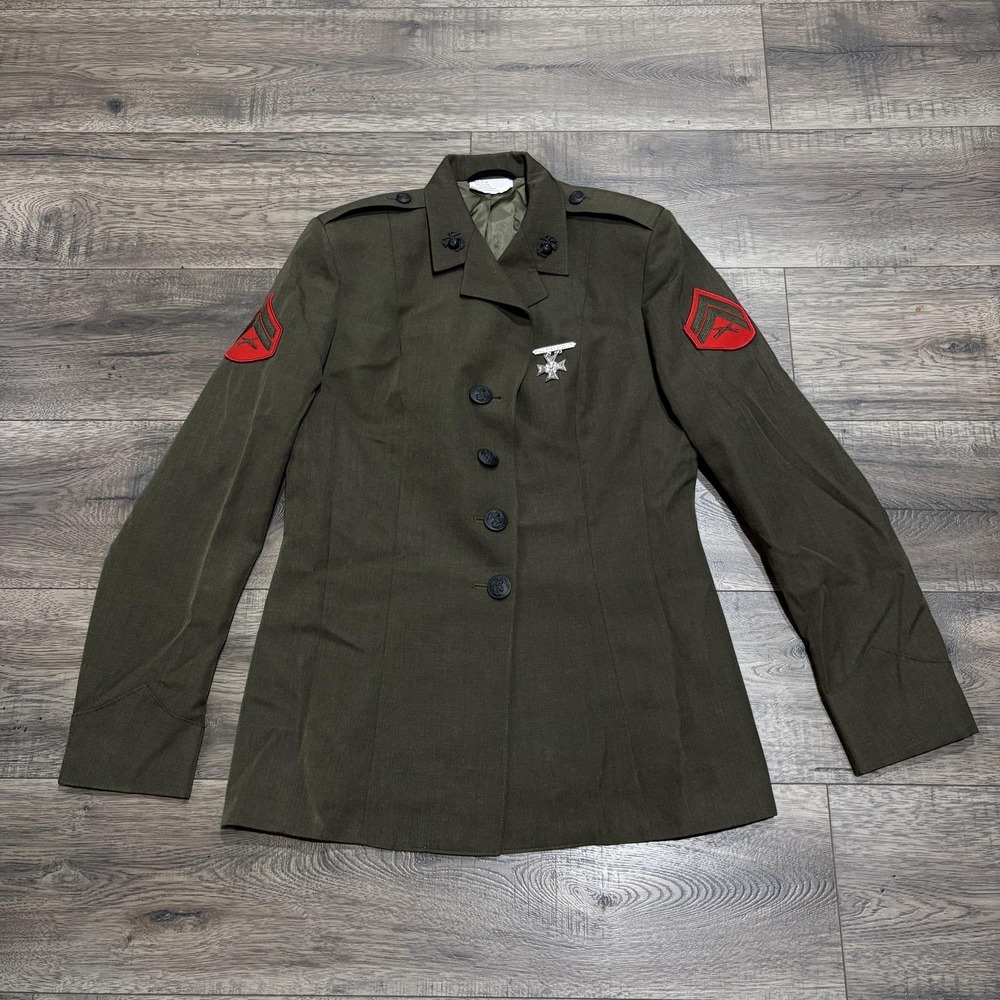 DCP By Sewell Clothing Jacket Womens 14L Tall Green USMC Service Coat Military